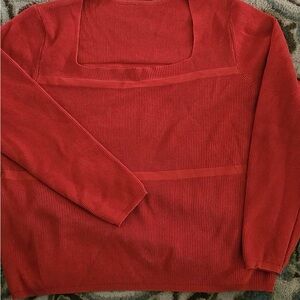 Burnt Orange Square Neck Sweater